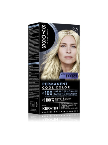 Syoss Permanent Cool Color перманентната боя за коса със студен подтон цвят 9_5 Frozen Pearl Blonde 1 бр.