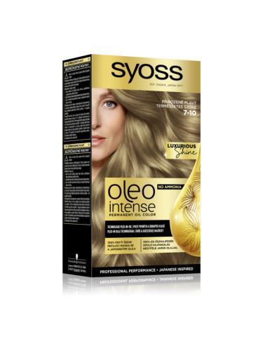 Syoss Oleo Intense перманентната боя за коса с олио цвят 7-10 Natural Blond 1 бр.