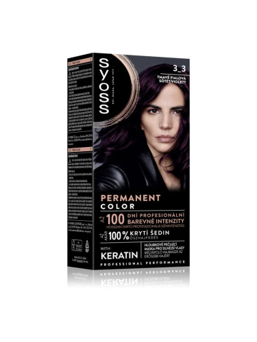 Syoss Permanent Color перманентната боя за коса цвят 3_3 Dark Violet 1 бр.