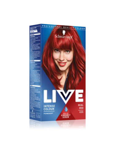 Schwarzkopf LIVE Intense Colour перманентната боя за коса цвят 035 Real Red 1 бр.