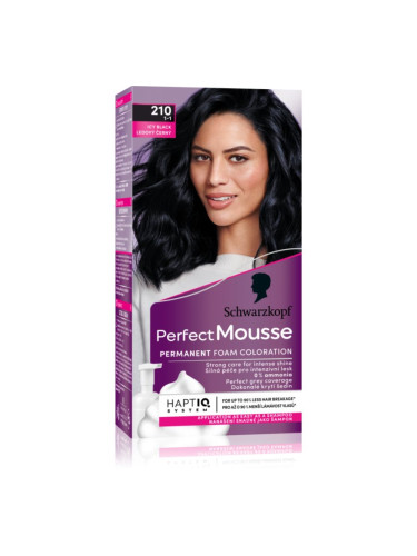 Schwarzkopf Perfect Mousse перманентната боя за коса цвят 210 Icy Black 1 бр.