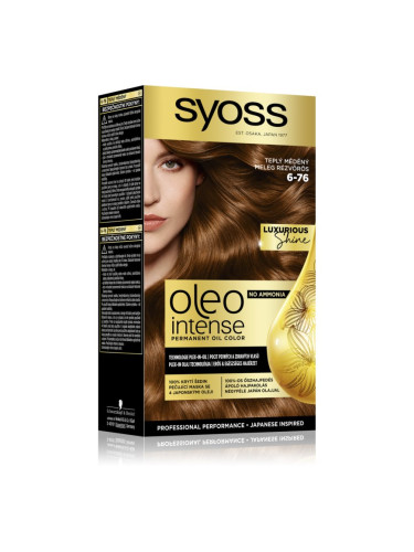 Syoss Oleo Intense перманентната боя за коса с олио цвят 6-76 Warm Copper 1 бр.