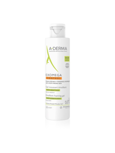 A-Derma Exomega Control Emollient Foaming gel овлажняващ гел-пяна за суха атопична кожа 200 мл.