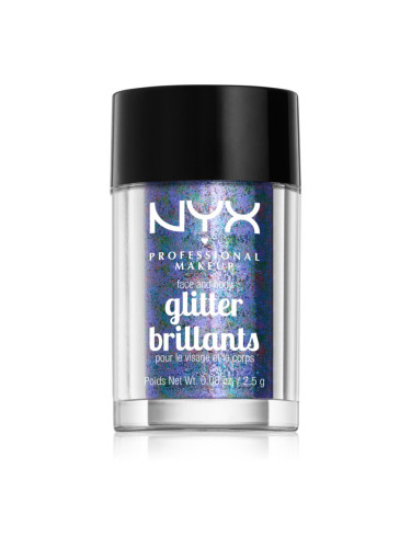 NYX Professional Makeup Face & Body Glitter Brillants брокат за лице и тяло цвят 11 Violet 2.5 гр.