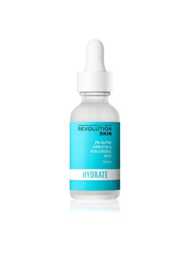Revolution Skincare Hyaluronic Acid & 2% Alpha Arbutin озаряващ хидратиращ серум 30 мл.