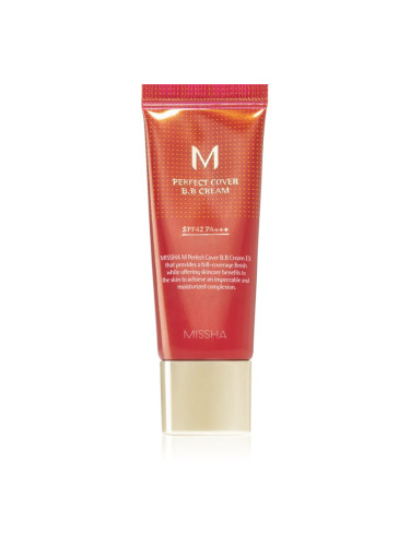 Missha M Perfect Cover ВВ крем с висока UV защита малка опаковка цвят No. 13 Bright Beige SPF 42/PA+++ 20 мл.