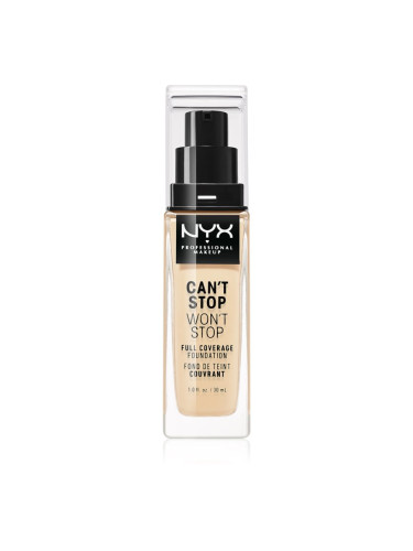 NYX Professional Makeup Can't Stop Won't Stop Full Coverage Foundation високо покривен фон дьо тен цвят 6.3 Warm Vanilla 30 мл.