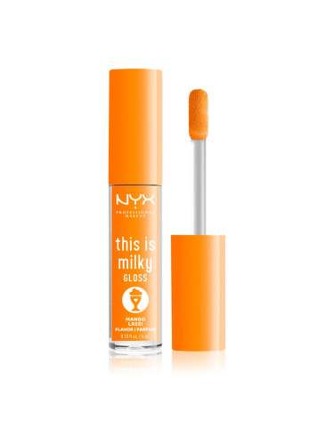 NYX Professional Makeup This is Milky Gloss Milkshakes хидратиращ блясък за устни парфюмиран цвят 14 Mango Lassi 4 мл.