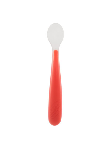 Chicco Soft Silicone лъжичка 6m+ Red 1 бр.