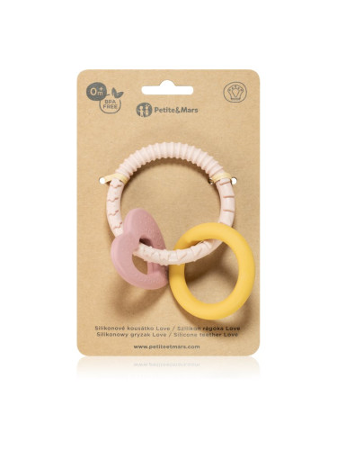 Petite&Mars Silicone teether гризалка Love 0 m+ 1 бр.