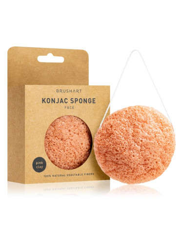 BrushArt Home Salon Konjac sponge нежна ексфолираща гъба за лице Pink Clay 5 гр.