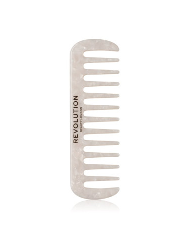 Revolution Haircare Natural Curl Wide Tooth Comb гребен за коса за чуплива и къдрава коса цвят White 1 бр.
