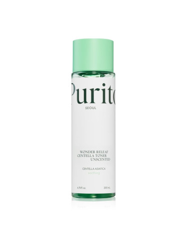 Purito Wonder Releaf Centella Toner Unscented успокояващ тоник за лице за чувствителна кожа на лицето 200 мл.