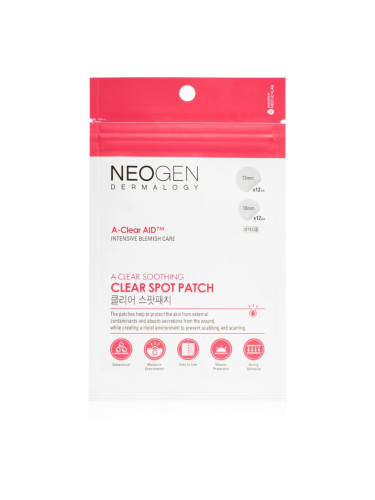 Neogen Dermalogy A-Clear Soothing Spot Patch почистваща лепенка за кожа с акне 24 бр.