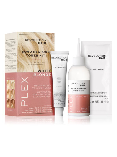 Revolution Haircare Plex Bond Restore Kit комплект за подчертаване на цвета на косата цвят White Blonde