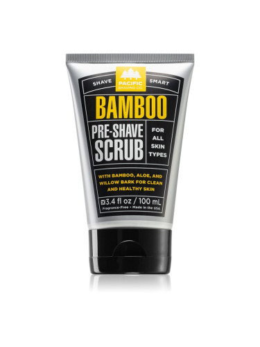 Pacific Shaving Bamboo Pre-Shave Scrub пилинг за лице преди бръснене за мъже 100 мл.