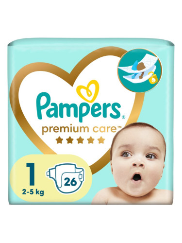 Pampers Premium Care Size 1 еднократни пелени 2-5 kg 26 бр.