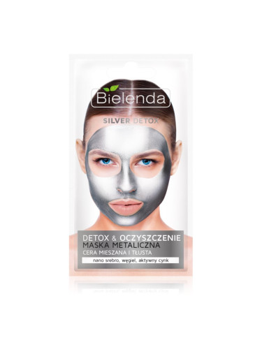 Bielenda Metallic Masks Silver Detox детоксикираща почистваща маска за смесена и мазна кожа 8 гр.