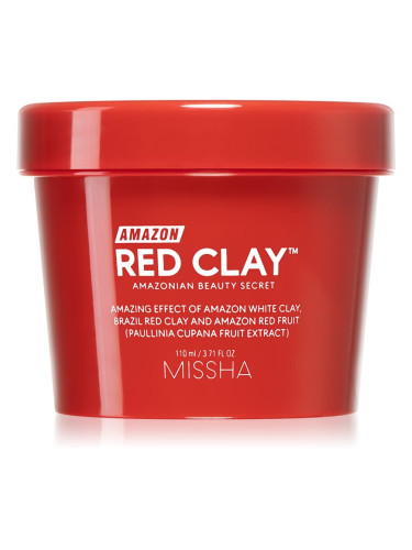 Missha Amazon Red Clay™ почистваща маска за редуциране на кожния себум и минимизиране на порите с глина 110 мл.