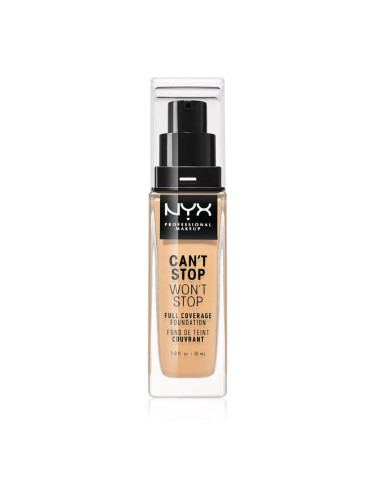 NYX Professional Makeup Can't Stop Won't Stop Full Coverage Foundation високо покривен фон дьо тен цвят 7.5 Soft Beige 30 мл.