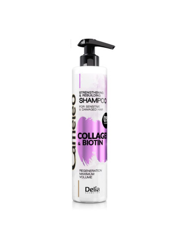 Delia Cosmetics Cameleo Collagen & Biotin подсилващ шампоан за увредена и крехка коса 250 мл.