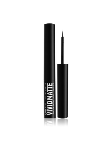 NYX Professional Makeup Vivid Matte течни очни линии с матиращ ефект цвят Black 4 мл.