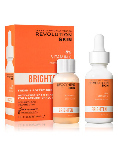 Revolution Skincare Brighten 15% VItamin C двуфазен серум за озаряване на лицето 30 мл.