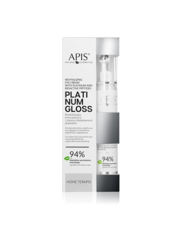 Apis Natural Cosmetics Platinum Gloss ревитализиращ нощен крем против отоци и тъмни кръгове 10 мл.