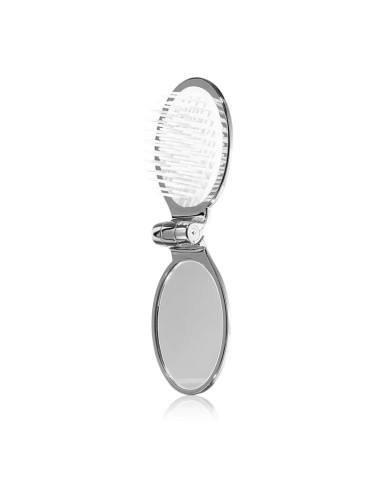 Janeke Chromium Line Folding Hair-Brush with Mirror гребен за коса с малко огледало 9,5 x 5,5 x 3,5 cm