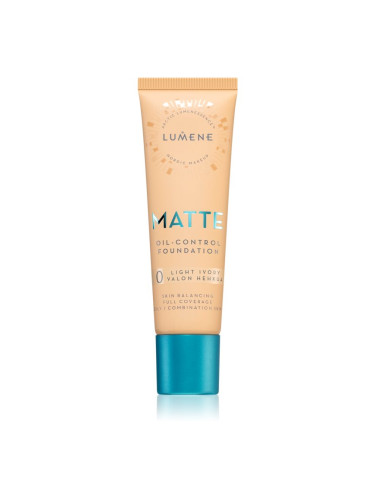 Lumene Matte Oil-Control матиращ фон дьо тен SPF 20 цвят 0 Light Ivory 30 мл.