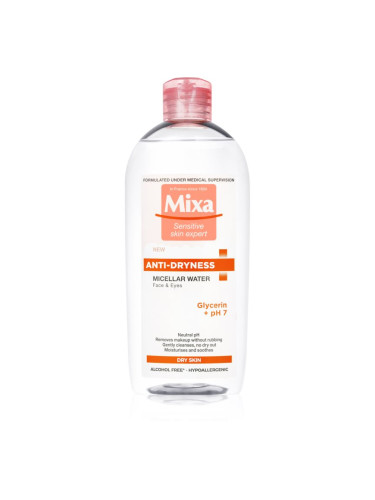 MIXA Anti-Dryness мицеларна вода против изсушаване на кожата 400 мл.