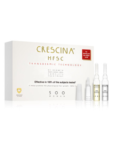 Crescina Transdermic 500 Re-Growth and Anti-Hair Loss грижа за растеж на косата против косопад за жени 20x3,5 мл.