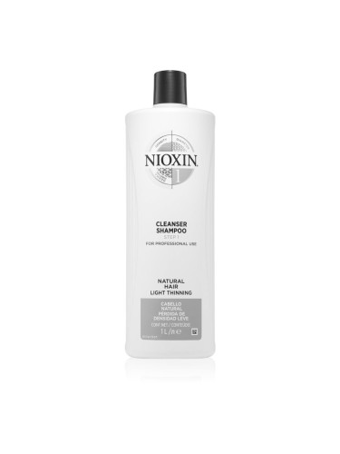 Nioxin System 1 Cleanser Shampoo почистващ шампоан за фина към нормална коса 1000 мл.