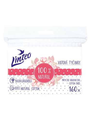Linteo Natural Cotton Buds клечки за уши в пликче 160 бр.