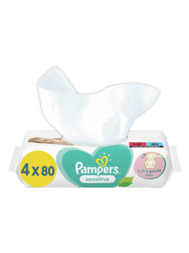 Pampers Sensitive мокри почистващи кърпички за деца за чувствителна кожа 4x80 бр.