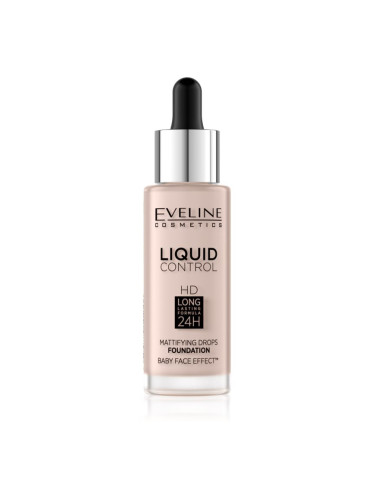 Eveline Cosmetics Liquid Control течен фон дьо тен с пипета цвят 005 Ivory 32 мл.