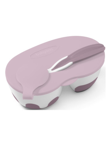BabyOno Be Active Two-chamber Bowl with Spoon комплект за хранене за бебета Purple