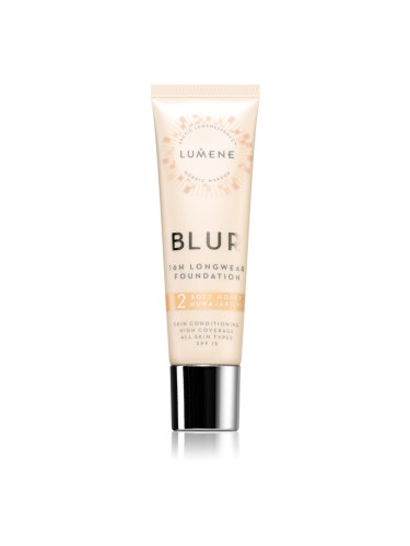 Lumene Blur 16h Longwear дълготраен фон дьо тен SPF 15 цвят 2 Soft Honey 30 мл.