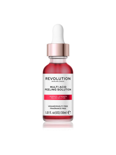 Revolution Skincare AHA + BHA Moderate Multi Acid Peeling Solution нежен серум за лице с пилинг ефект 30 мл.