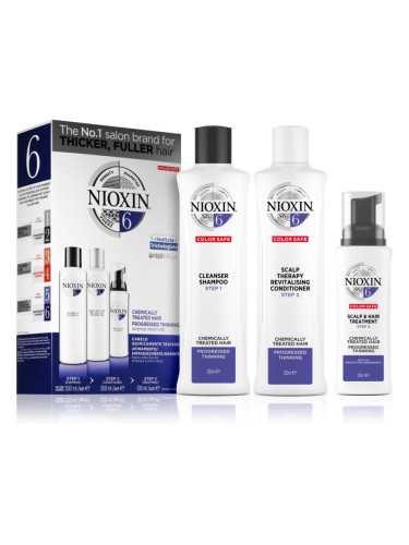 Nioxin System 6 Color Safe Chemically Treated Hair подаръчен комплект за разредена коса