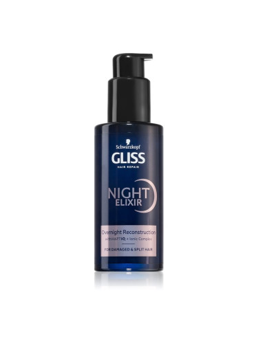 Schwarzkopf Gliss Night Elixir еликсир без отмиване за цъфтяща коса 100 мл.