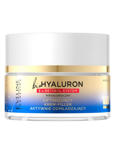 Eveline Cosmetics Bio Hyaluron 3x Retinol System дневен и нощен лифтинг крем 50+ 50 мл.