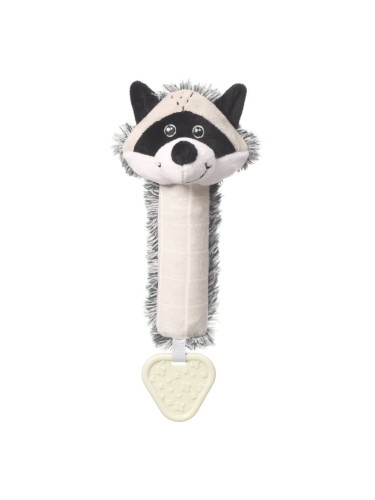 BabyOno Squeaky Toy with Teether писукаща играчка с гризалка Racoon Rocky 1 бр.