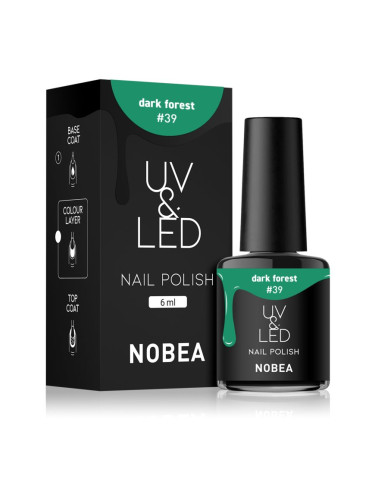 NOBEA UV & LED Nail Polish гел лак за нокти с използване на UV/LED лампа бляскав цвят Dark forest #39 6 мл.
