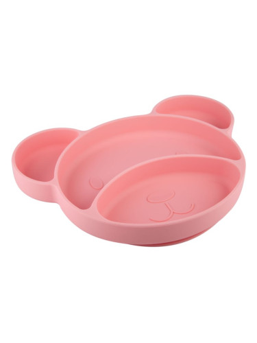Canpol babies Suction plate Bear разделена чиния с вендуза Pink 500 мл.