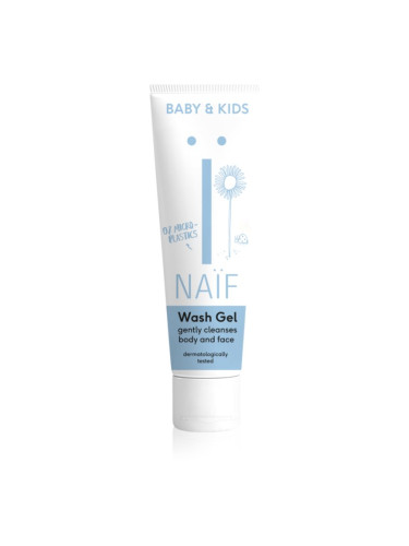 Naif Baby & Kids Wash Gel почистващ и миещ гел за деца и бебета за тяло и лице 30 мл.