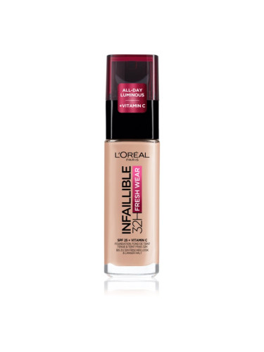 L’Oréal Paris Infaillible 32H Fresh Wear дълготраен течен фон дьо тен цвят 130 COOL ROSE 30 мл.