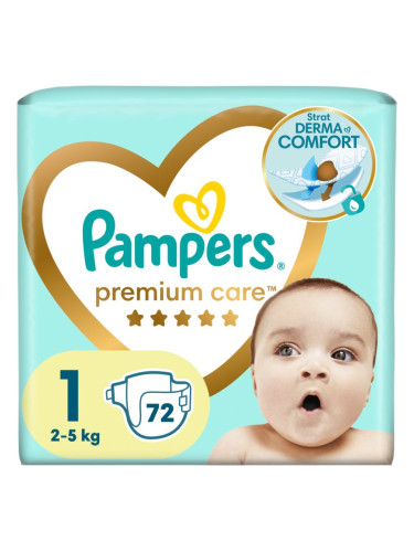 Pampers Premium Care Size 1 еднократни пелени 2-5 kg 72 бр.