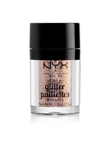 NYX Professional Makeup Glitter Goals металически брокат за лице и тяло цвят 04 Goldstone 2.5 гр.