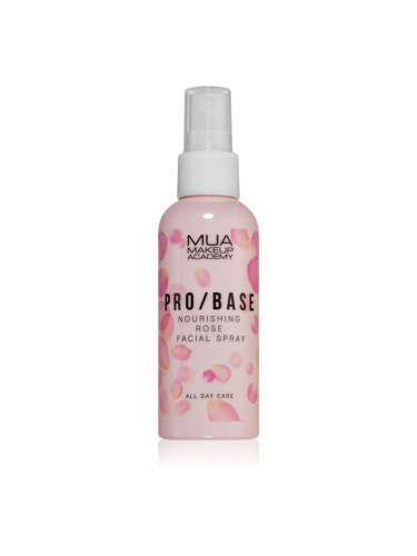 MUA Makeup Academy PRO/BASE Rose мъгла за лице за фиксиране на грима с розова вода 70 мл.